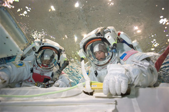EVA training using a pool in NASA