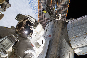 Hoshide Astronauts conducting EVA