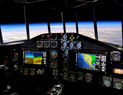 リンクスのコックピット。乗客は離陸時からパイロットと同じ目線で飛行を体験できる。（提供XCOR社）