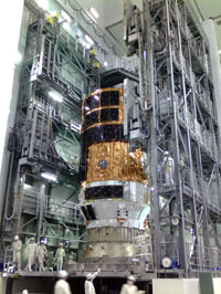 KOUNOTORI3 is being mated with the Payload Attach Fitting (PAF) (credit: JAXA)
