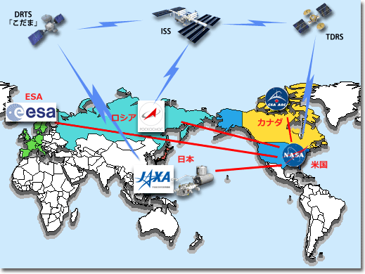 画像：ISS運用の参加国を示した世界地図