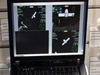 写真：ドラゴン補給船運用1号機の把持のシミュレーション画面（出典：JAXA/NASA）