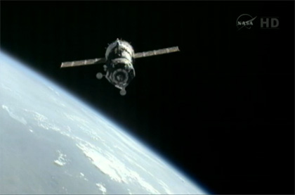 写真：ISSにドッキングしたソユーズ宇宙船（31S）