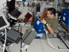 ESAによる3D-Space実験の準備を行う若田宇宙飛行士
