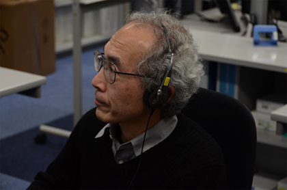 Photo: Professor Osaka monitoring the experiment from the UOA