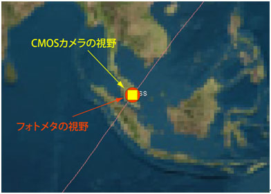 [Fig. 4]　ISS location when captured the lightning