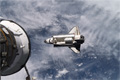 ISSに接近するディスカバリー号（飛行3日目）