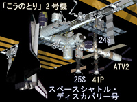 ISSに勢揃いした宇宙機イメージ（出典：JAXA/NASA）