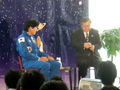 Astronaut Doi and Mr. Matogawa participating in the rally