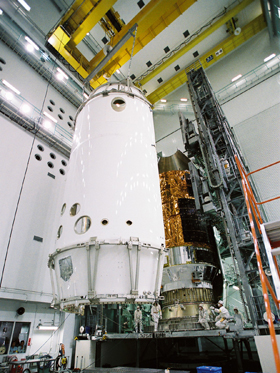 HTV Technical Demonstration Vehicle encapsulated in the H-IIB payload fairing