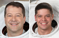 ニコラス・パトリック（左）、ロバート・ベンケン（右）両宇宙飛行士