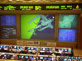 ドッキング時のロシアのミッションコントロールセンター
