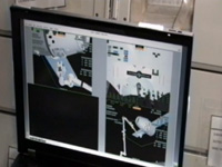 ドラゴン補給船運用1号機の把持のシミュレーション画面（出典：JAXA/NASA）