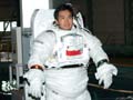 Astronaut Wakata conducting the test