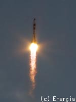 ソユーズロケットの打ち上げ