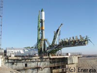 打上げを待つソユーズロケット