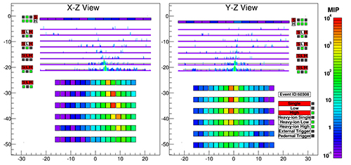 Figure 2： Shower image of 1 TeV electron candidate which is visualized from flight data. (Credit： JAXA/Waseda University)