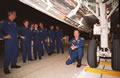 スペースシャトルの前脚（STS-101の着陸後）