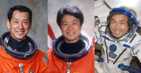 PART1「日本の宇宙飛行士が語る20年の歩みと今後の展望」に登壇予定の（左から）毛利、向井、若田宇宙飛行士（出典：JAXA/NASA）